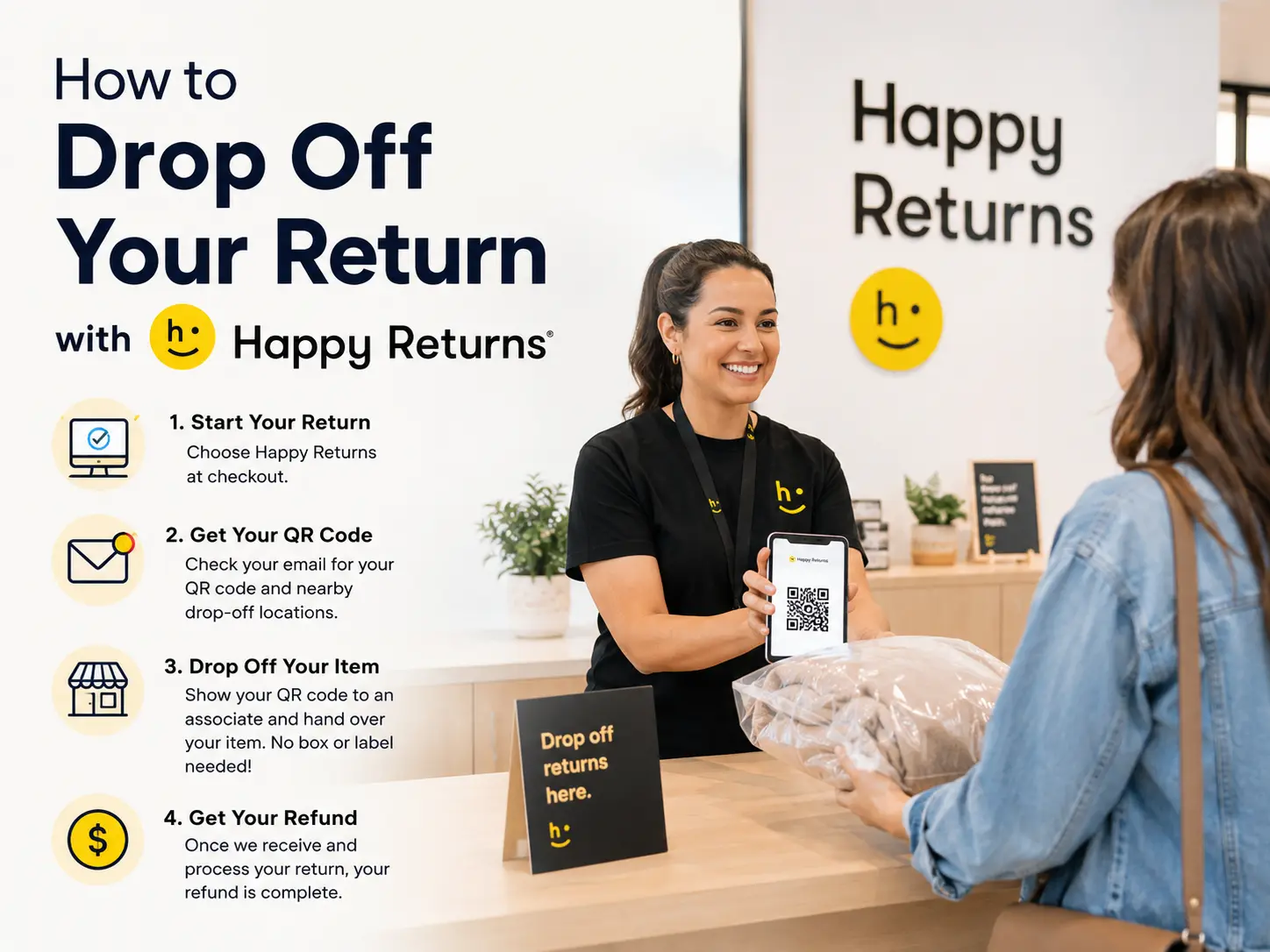 How to Drop Off Your Return with Happy Returns