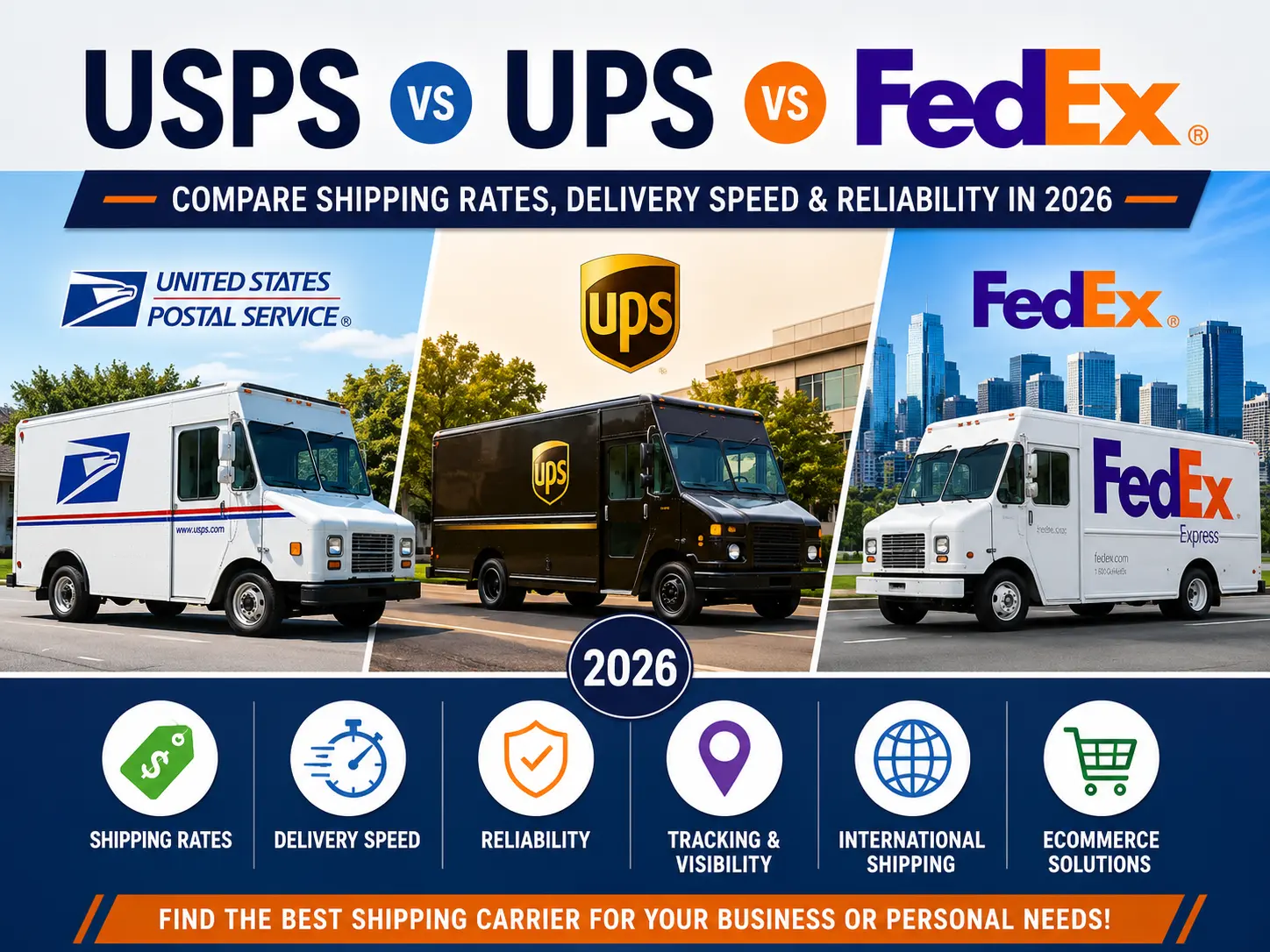 USPS vs UPS vs FedEx Comparison 2026