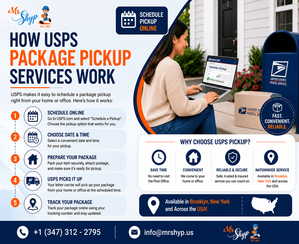 How USPS package pickup services work with step-by-step home pickup process