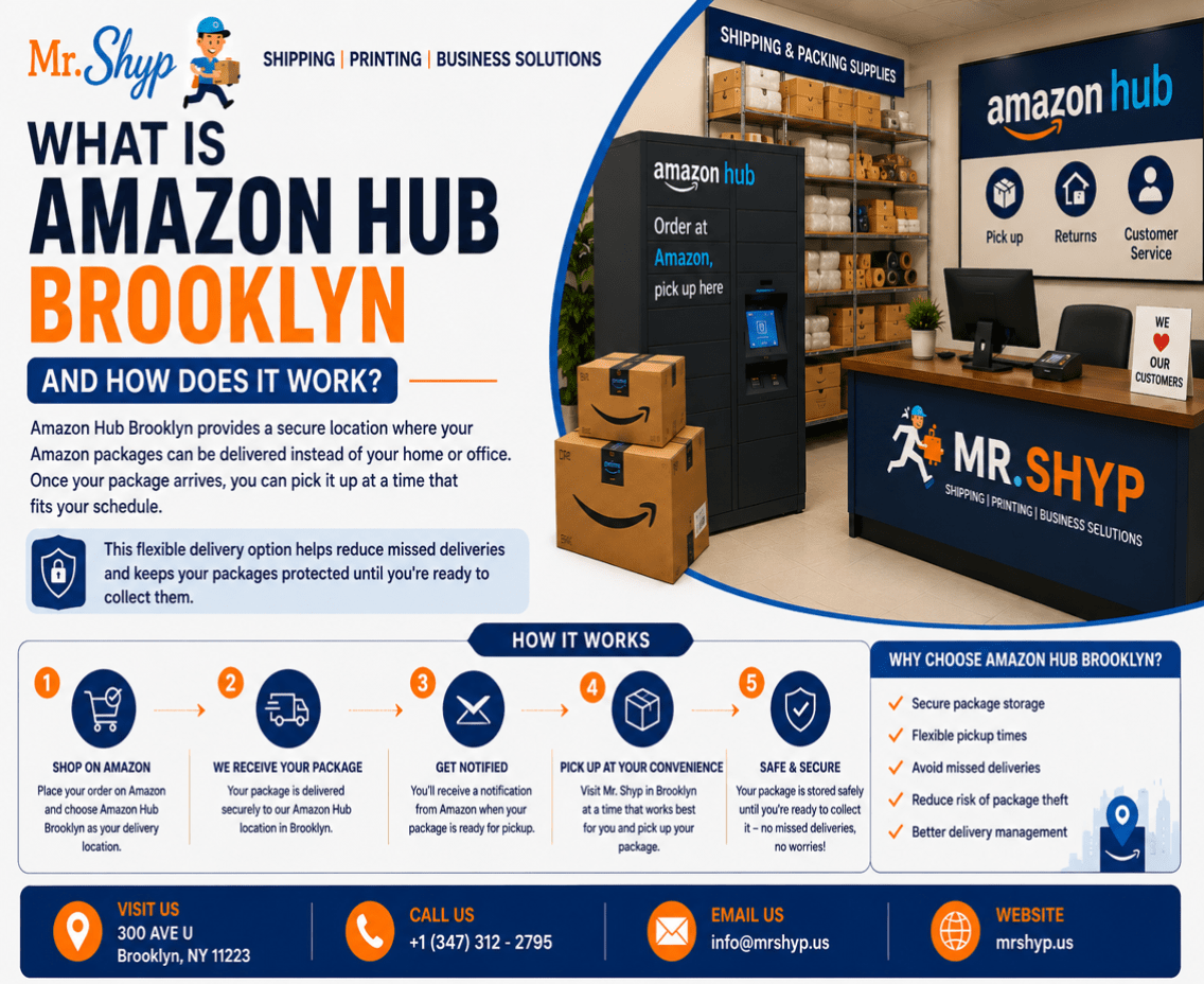 Amazon Brooklyn, Amazon Hub Location Brooklyn, Pakage Receiving Brooklyn, Shiping services Brooklyn