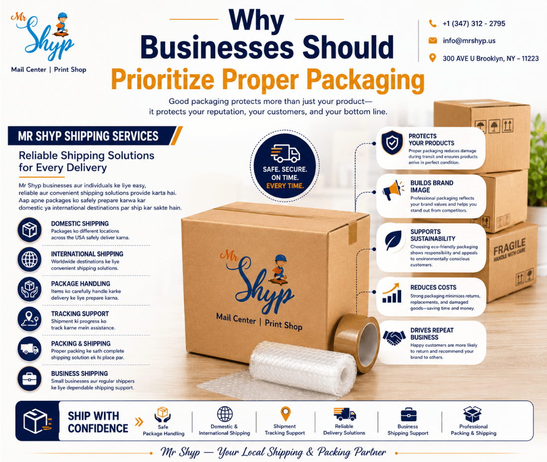 Mr Shyp shipping services offering domestic and international shipping, package handling, tracking support, packing and business shipping solutions