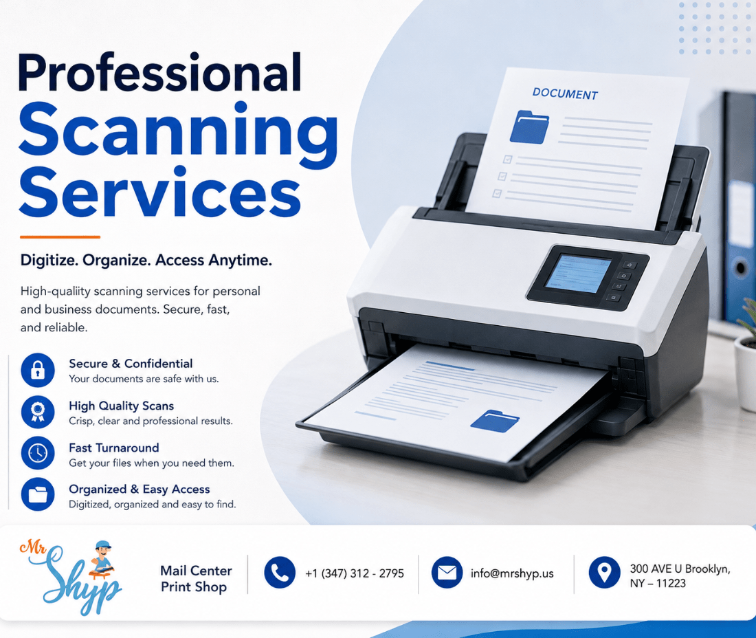 Professional scanning services for personal and business documents in Brooklyn