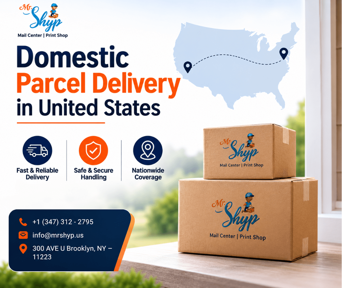 Domestic parcel delivery in United States by Mr. Shyp