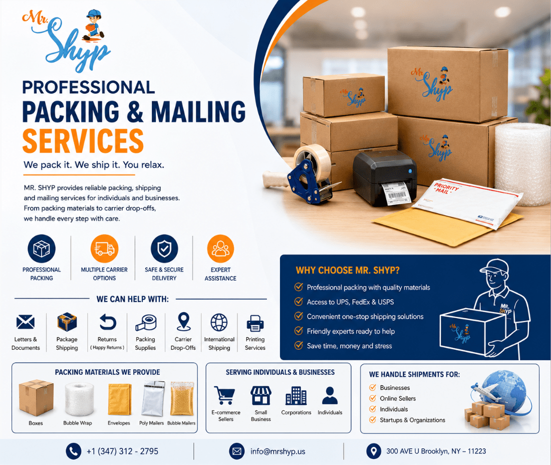 Professional packing and mailing services by Mr. Shyp in Brooklyn, NY