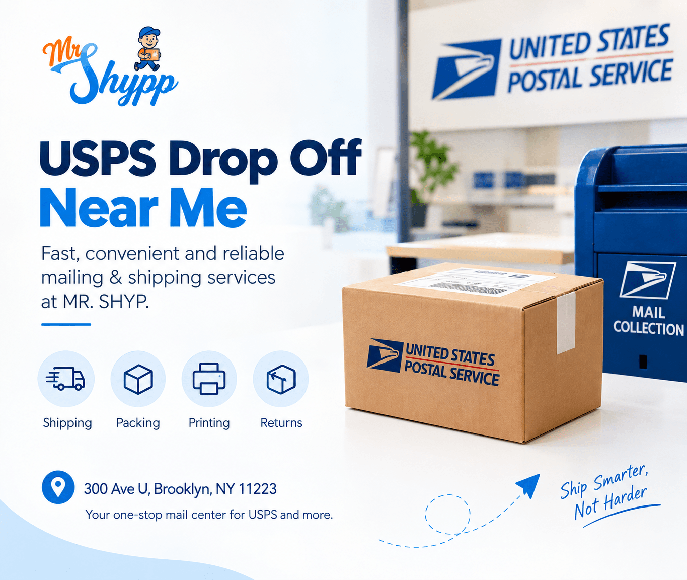 USPS drop off near me at MR. SHYP in Brooklyn, NY