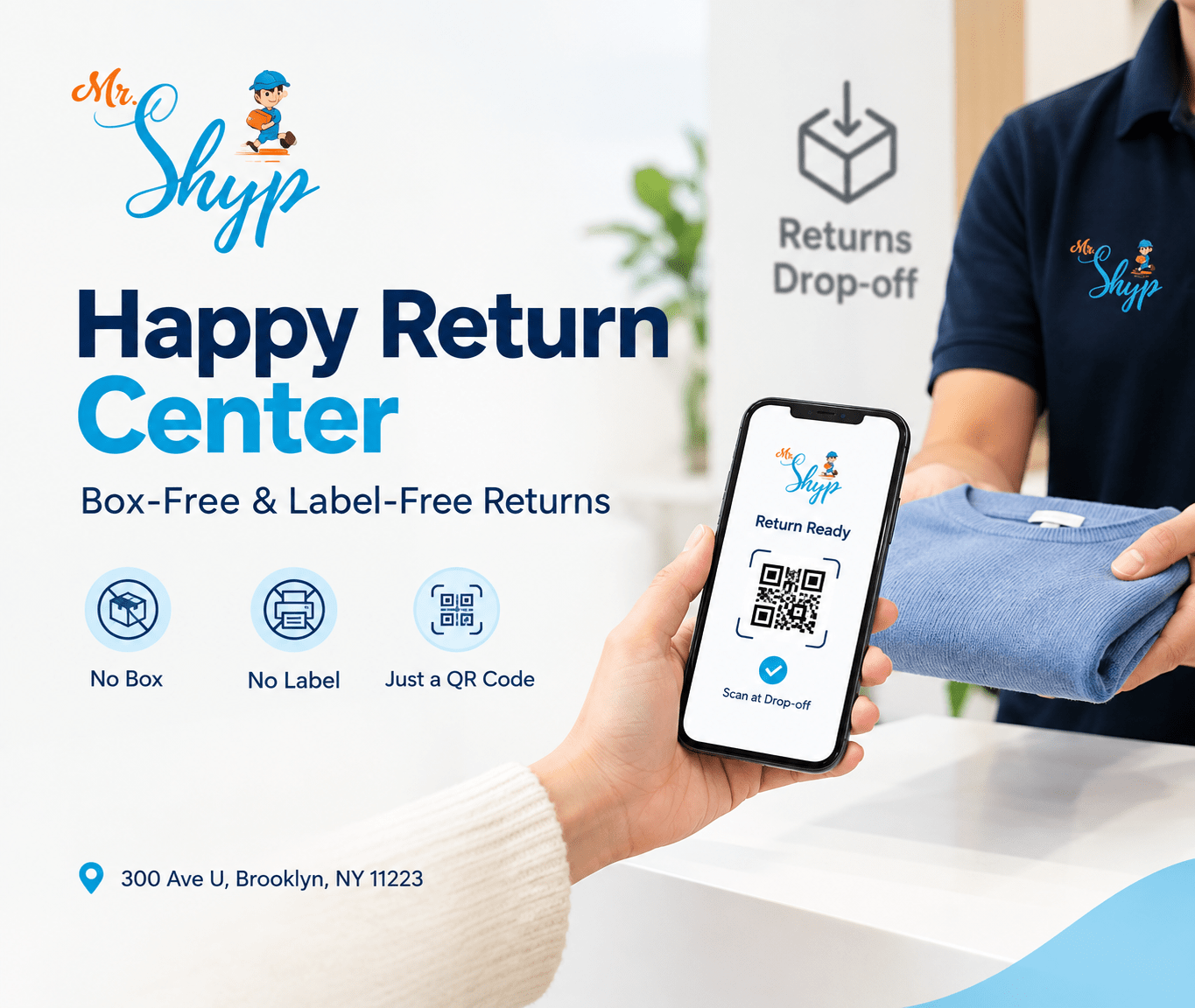 Happy Return Center for box-free and label-free returns