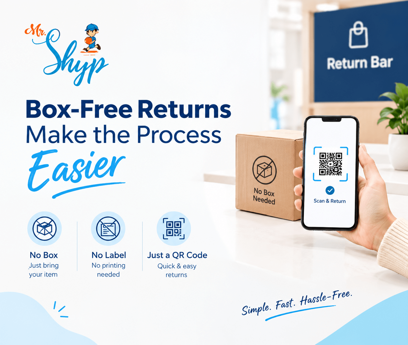 Box-free returns made easy with a QR code at Mr. Shyp